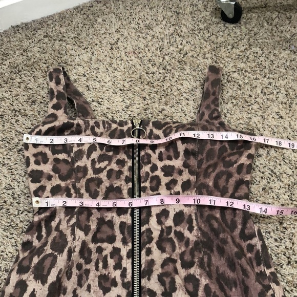 Nicholas Twill Leopard Mini Dress Size 6 Tan - Picture 7 of 8